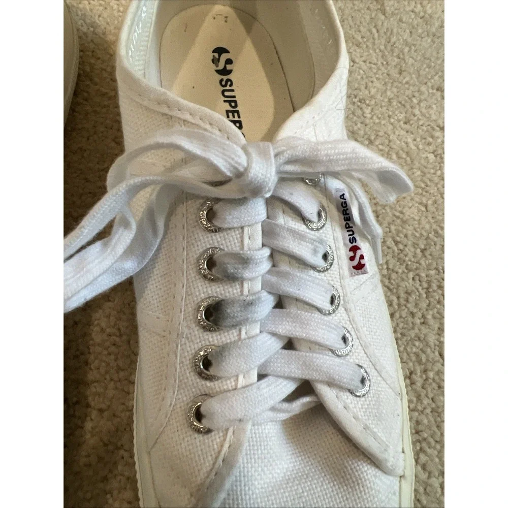 Superga 2750 Cotu Classic White Canvas Sneakers Men's 9 Women's 10.5 EU 42
